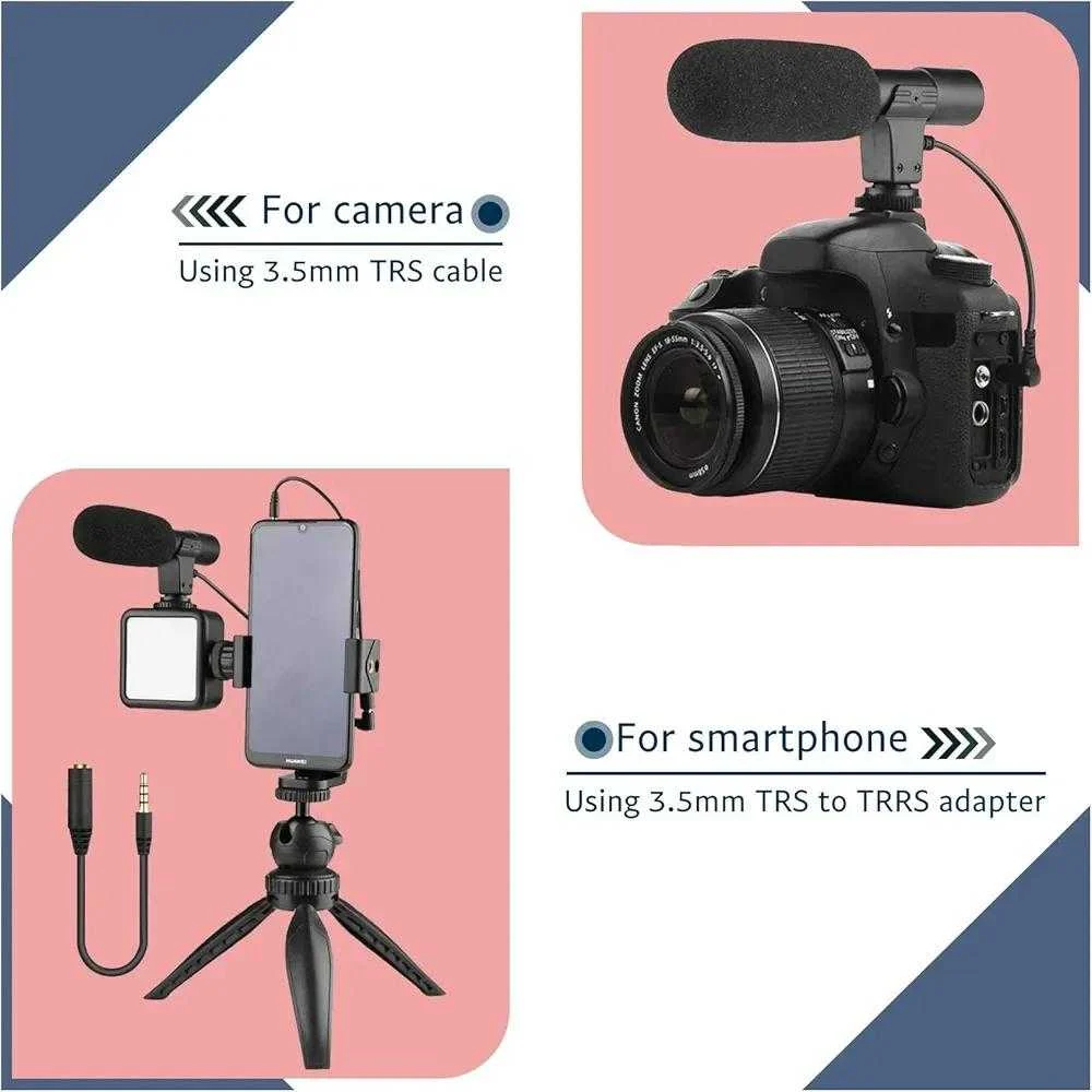AY-49 Vlogging Kit – Microphone, LED Light & Mini Tripod with Remote - photo 10