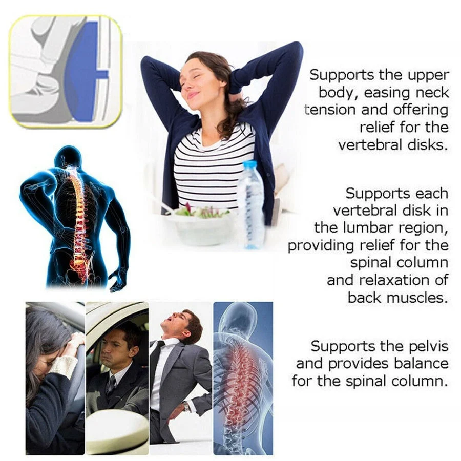 Car Seat Lumbar Support Cushion – Back Support Pillow for Driving - photo 3