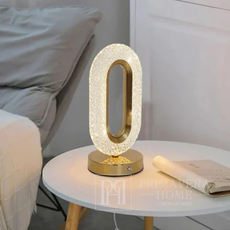 Elegant Oval Crystal Lamp - Rechargeable, 3 Light Modes - photo 1