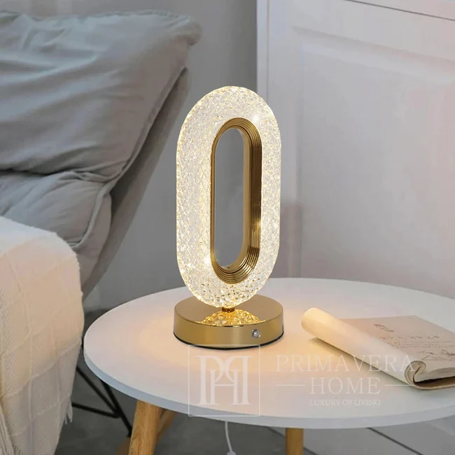 Elegant Oval Crystal Lamp - Rechargeable, 3 Light Modes - photo 1