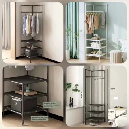Multifunctional Corner Coat Rack – Nail-Free Installation
