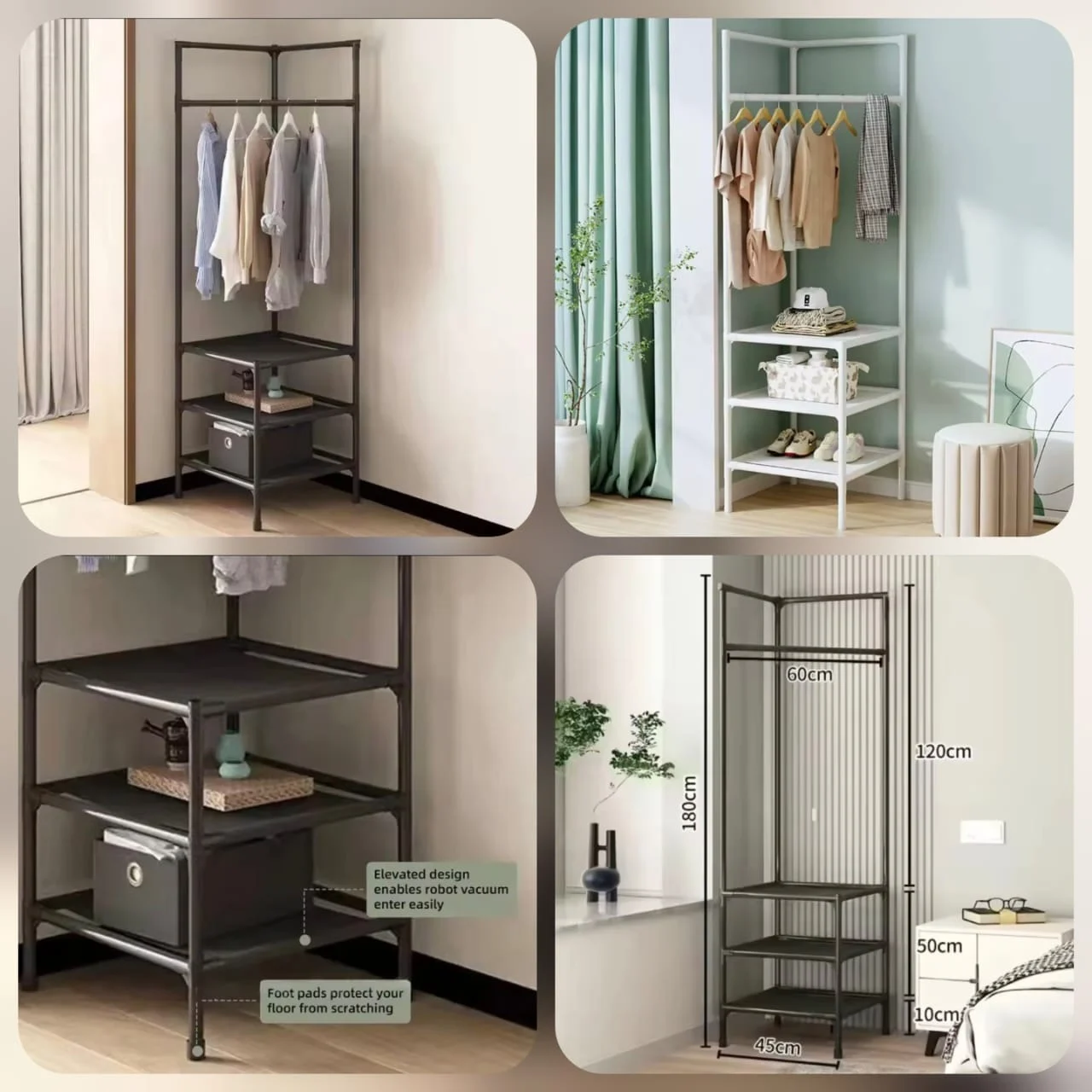 Multifunctional Corner Coat Rack – Nail-Free Installation