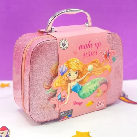 Mermaid 2-in-1 Makeup & Jewelry Case for Kids – Pretend Play Set
