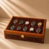 Premium Carved Wooden Watch Box – 10 Slots with Velvet Lining
