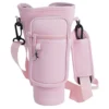 40oz Tumbler Carrier Bag with Phone Pocket – Pink Cup Holder with Strap