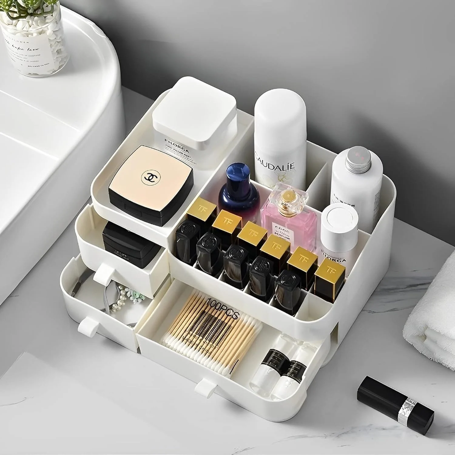 Stackable Cosmetic Organizer Shelf Drawer - photo 2