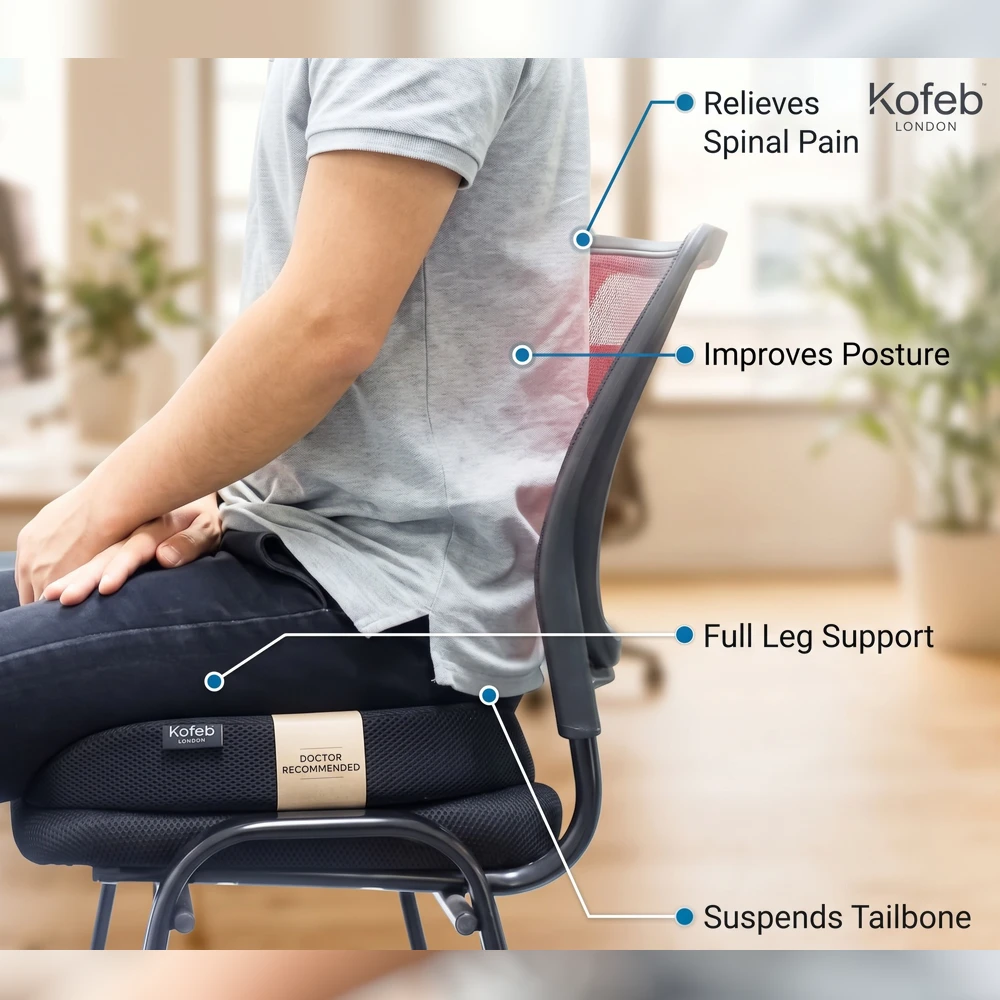Orthopedic Coccyx Seat Cushion – Memory Foam for Car & Office Chair - photo 2