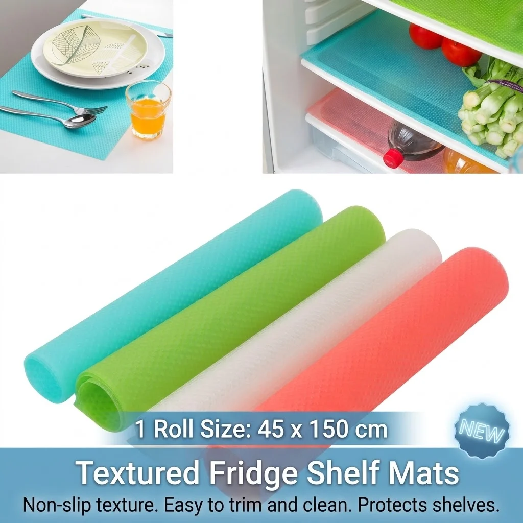 Fridge Mats Shelf Liner Roll 45 × 150 cm – Washable Waterproof