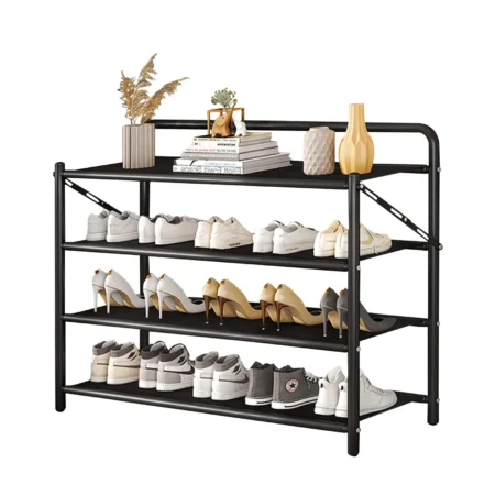 4-Tier Iron Shoe Rack, Sturdy & Space-Saving - photo 1