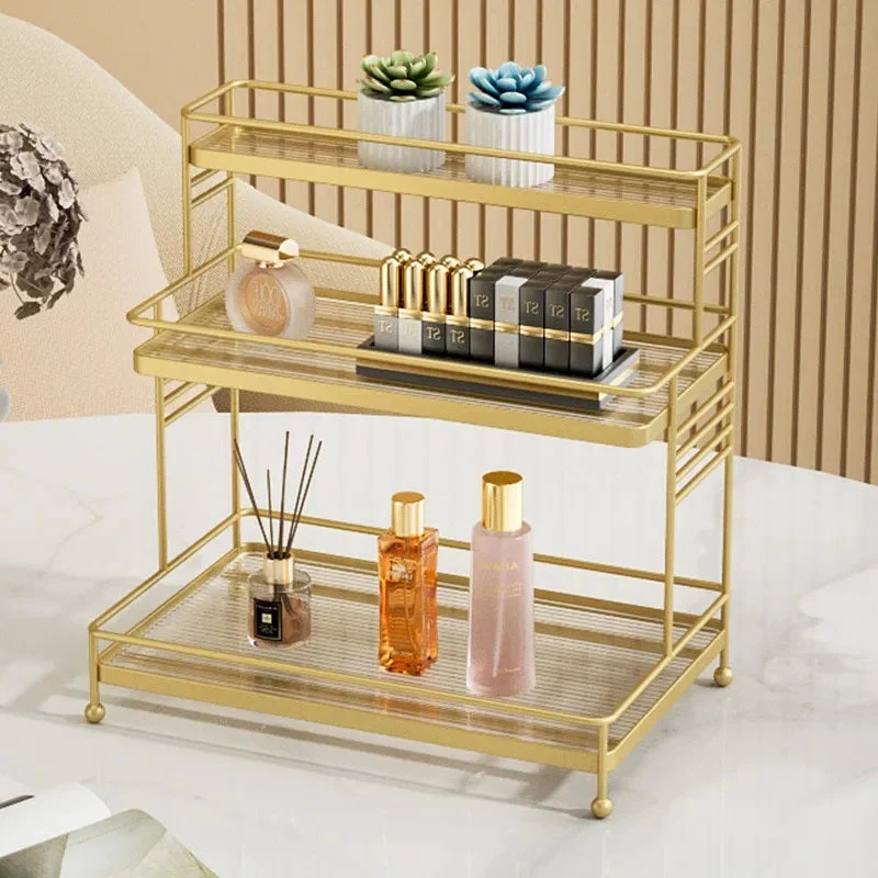 2 Tier Golden Display Rack – Perfume & Dessert Stand – photo 3