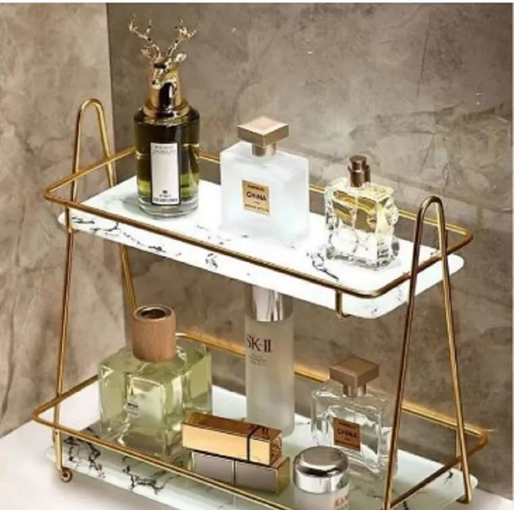 2 Tier Gold Display Rack – Dessert, Perfume & Cosmetic Stand – photo 6