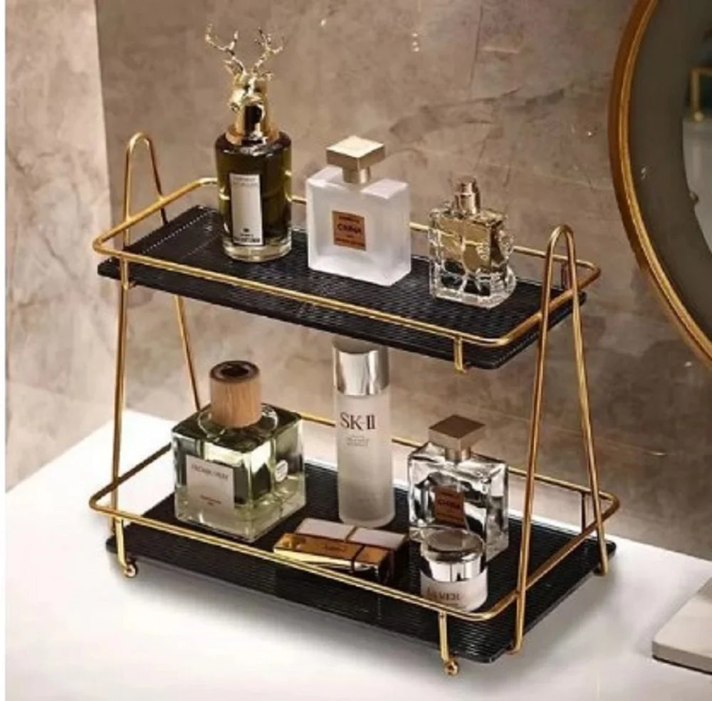 2 Tier Gold Display Rack – Dessert, Perfume & Cosmetic Stand – photo 4