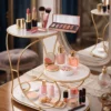 3 Tier C-Shaped Golden Cosmetic Organizer – Vanity Stand