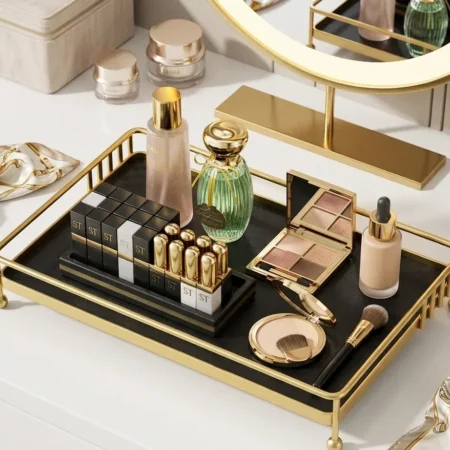 1 Tier Gold Display Rack – Makeup & Perfume Organizer