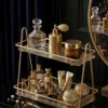 2 Tier Gold Display Rack – Dessert, Perfume & Cosmetic Stand