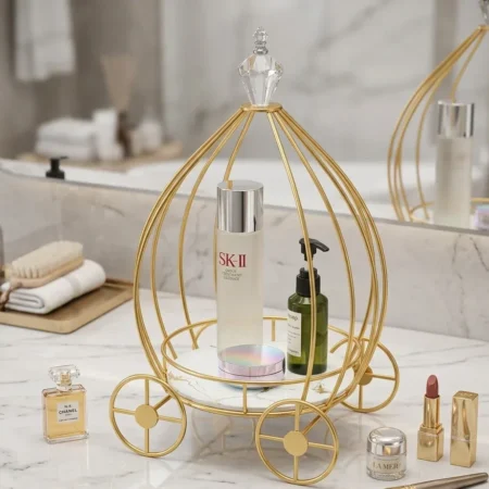 Golden Carriage Cosmetic Organizer – Cinderella Style Vanity Tray
