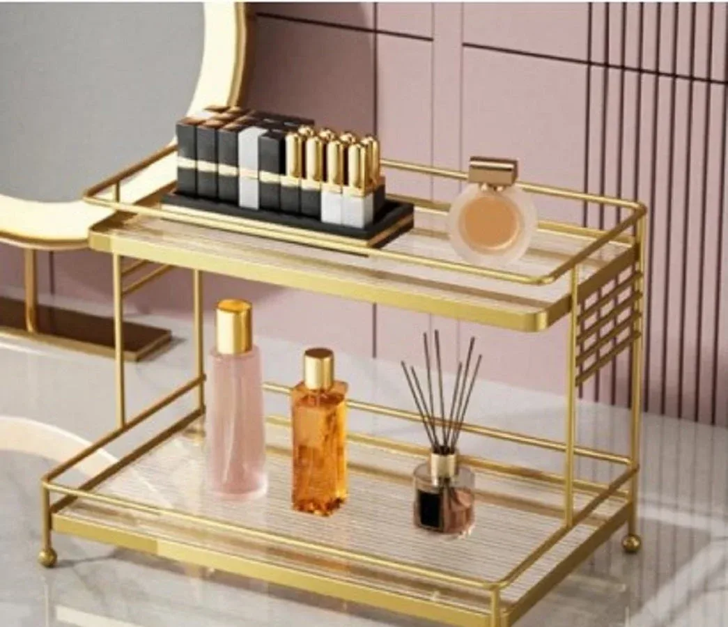 2 Tier Golden Display Rack – Perfume & Dessert Stand – photo 8