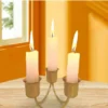 Golden 3 Candle Holder – Minimalist Table Centerpiece