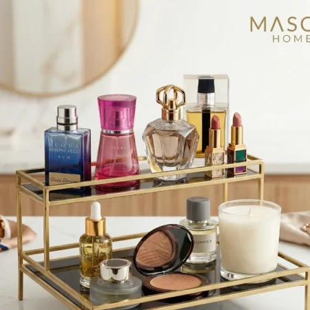 2 Tier Golden Luxury Organizer – Double Decker Cosmetic Rack