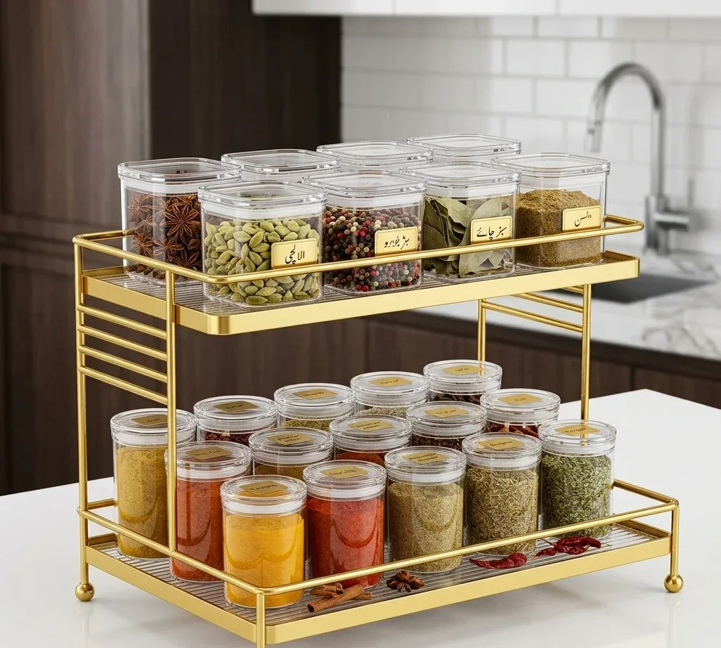 2 Tier Golden Display Rack – Perfume & Dessert Stand – photo 7