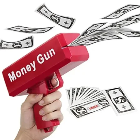 Money Gun Paper Spray Toy – Party Cash Shooter with Notes