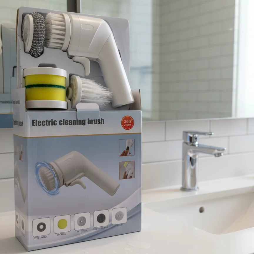 Electric Cleaning Brush with Multiple Attachments – 360 Rotating Scrubber – photo 5