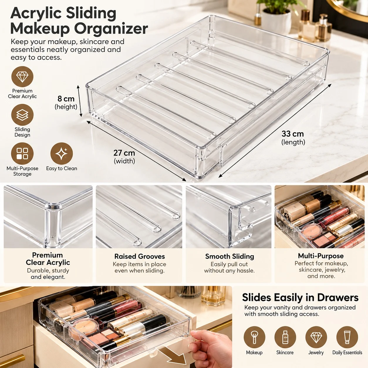 Clear Plastic Bathroom Shelf Organizer – photo 2