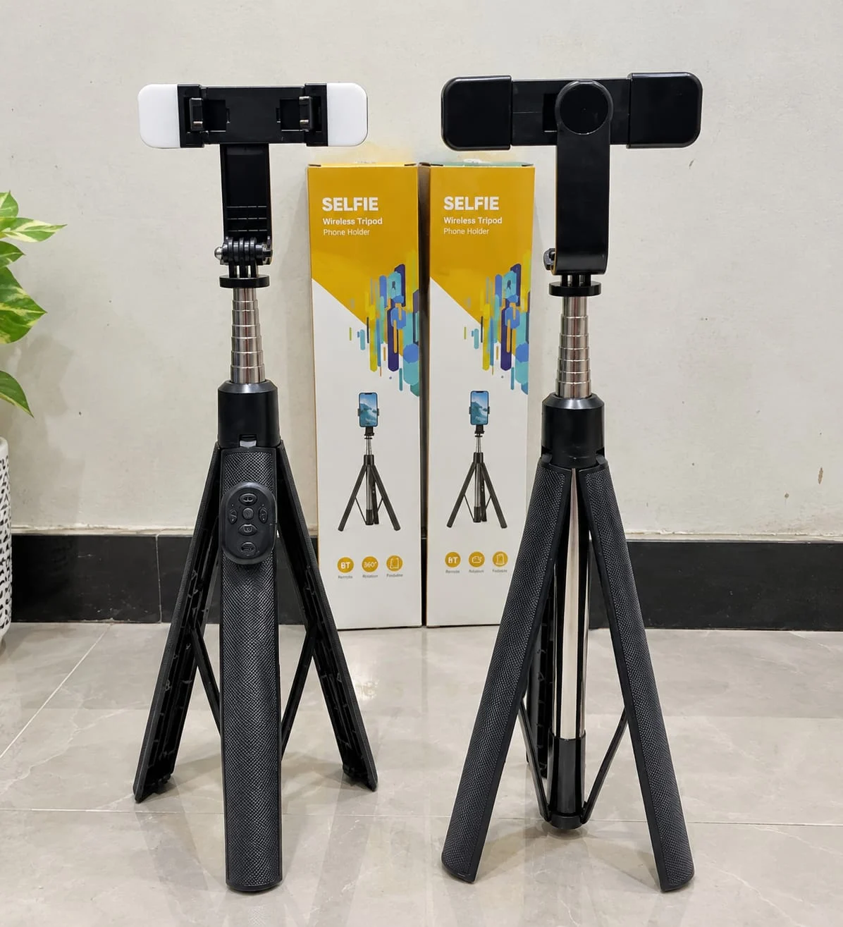 4-in-1 Selfie Stick Tripod with Bluetooth Remote & LED Light - photo 3