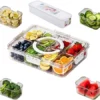 Snackle Box with Handle – 8 Compartment Serving Tray – photo 1