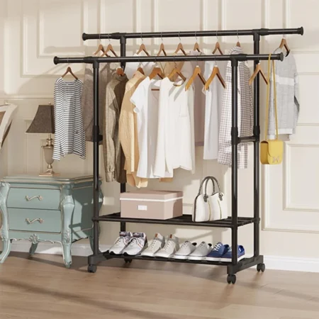 Double-Pole Garment Rack & Clothes Hanger, High Quality - photo 1