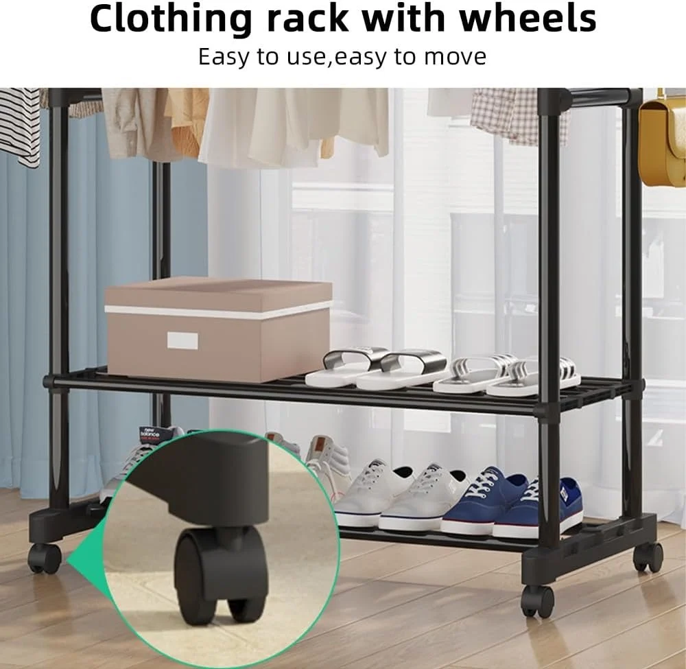 Double-Pole Garment Rack & Clothes Hanger, High Quality - photo 3