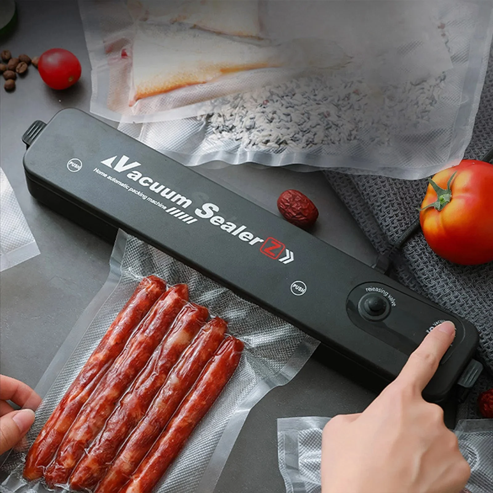 Hand Vacuum Sealer Machine ZKFK-001 – Food Sealer with 5 Bags – photo 2