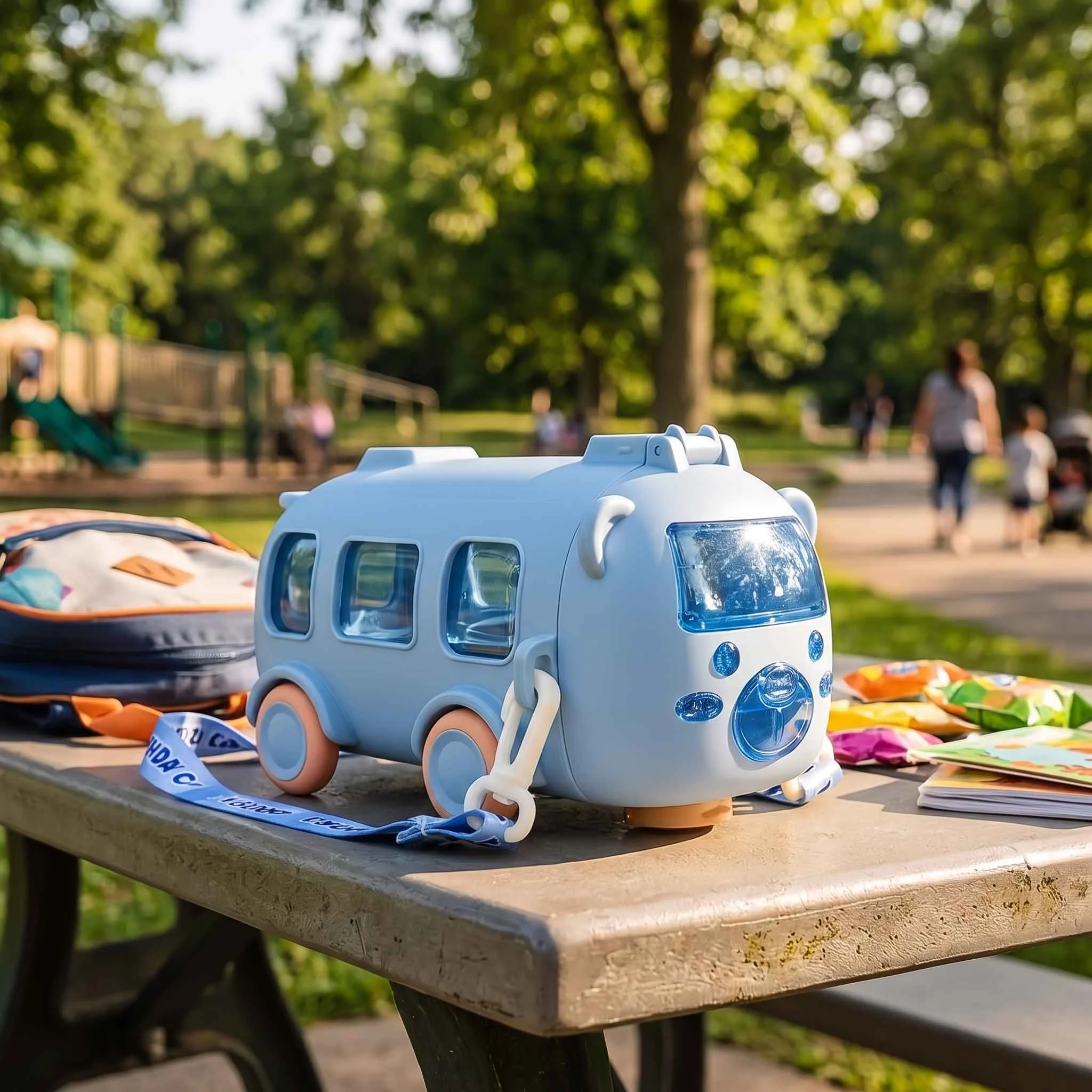 Kids Bus Water Bottle 500 ml with Carry Strap