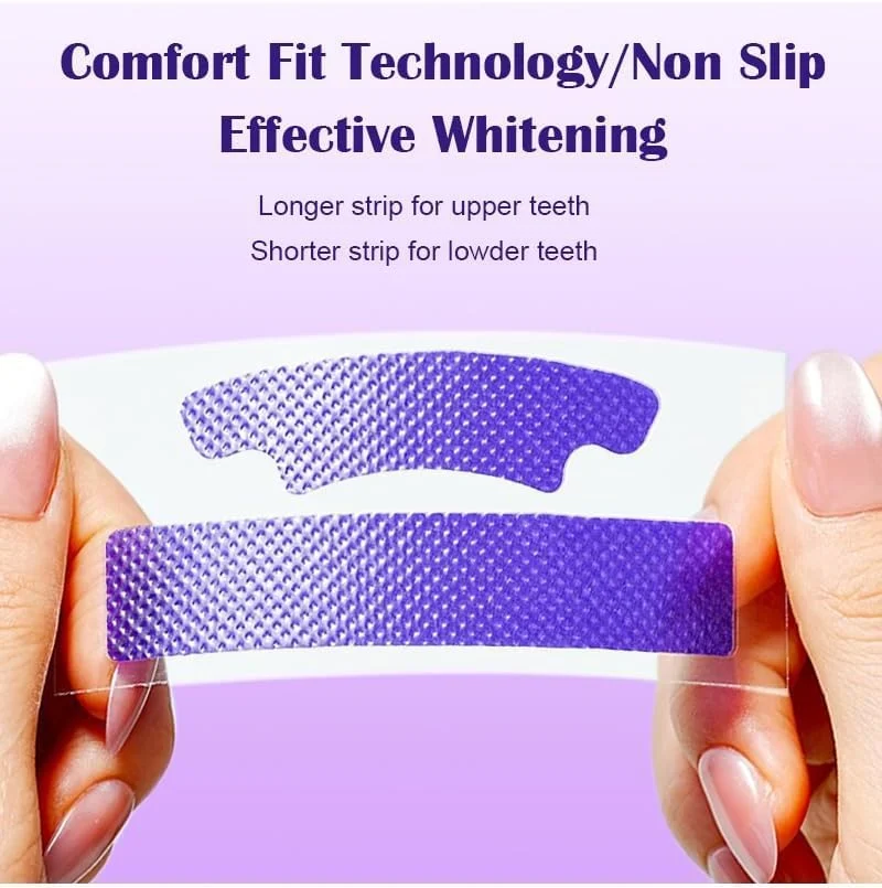 Purple Teeth Whitening Strips – Colour Corrector Strips for Sensitive Teeth (14 Strips) - photo 2