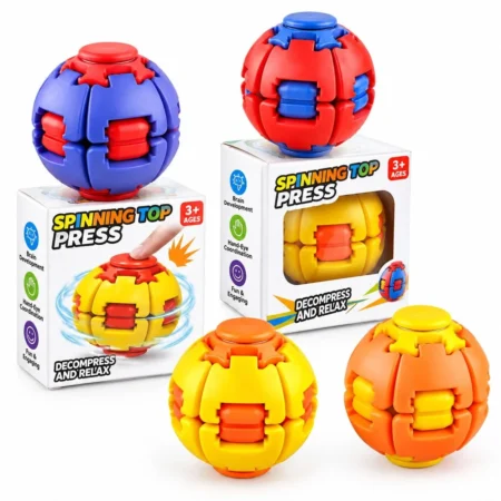 Spinning Top Press Toy – Push & Spin Decompression Toy for Kids