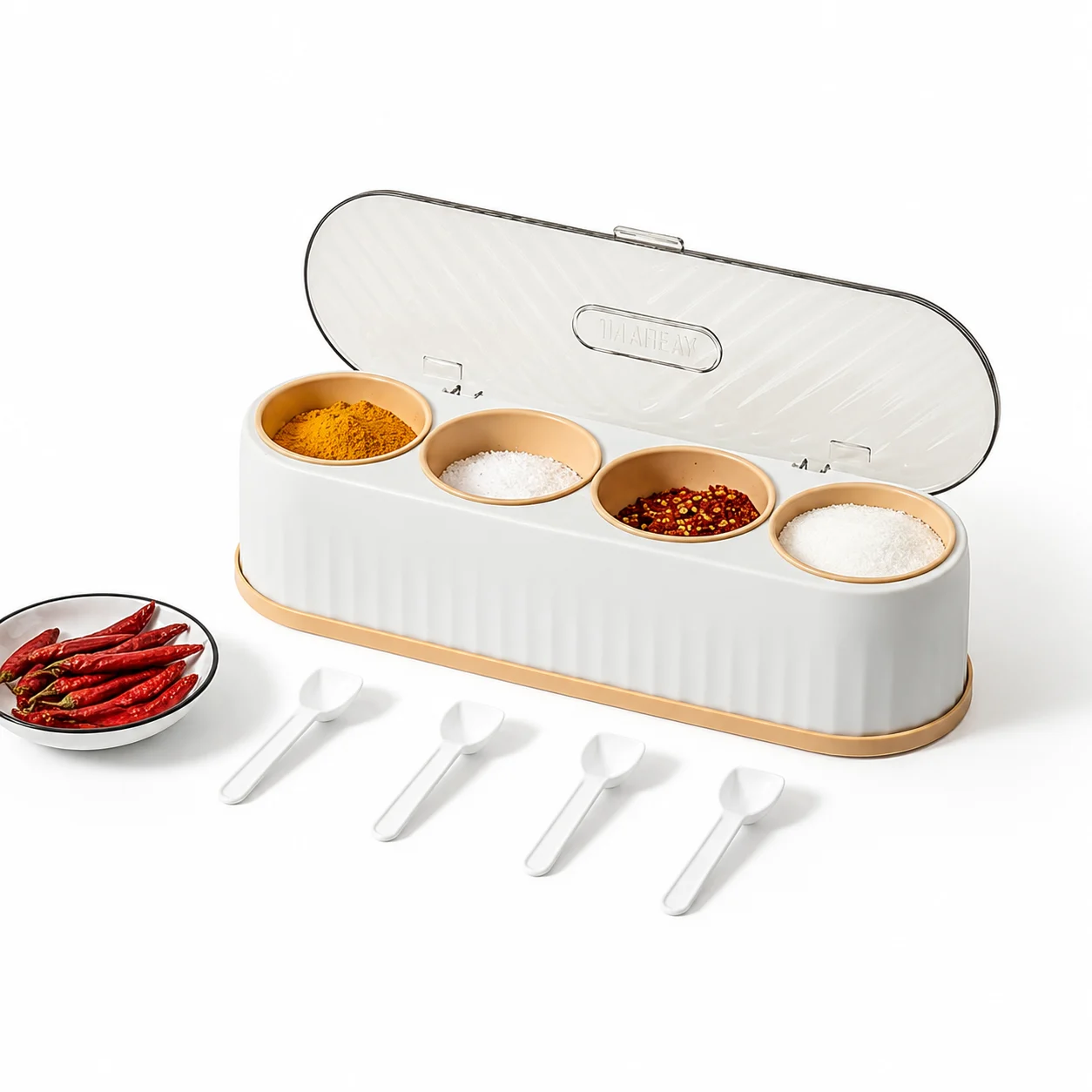 Wonder 4 Grid Masala Box with Spoon - photo 3