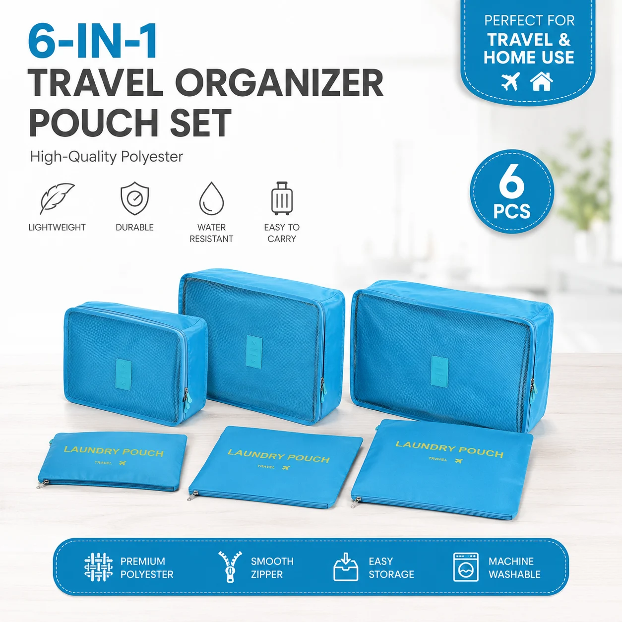 6-Piece Travel Organizer & Laundry Pouch Set – photo 2