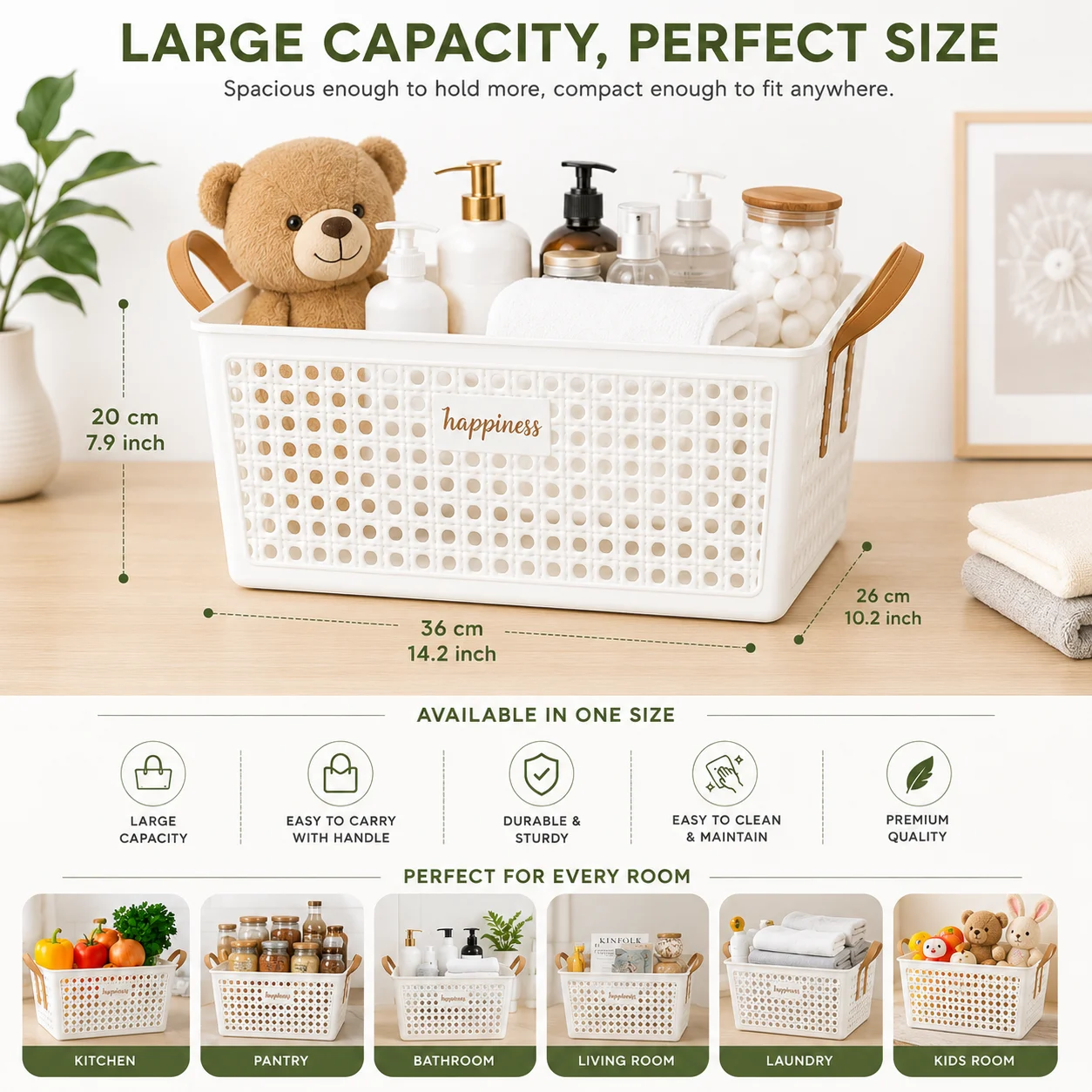 Happiness Mesh Basket with Handle - Large - photo 3