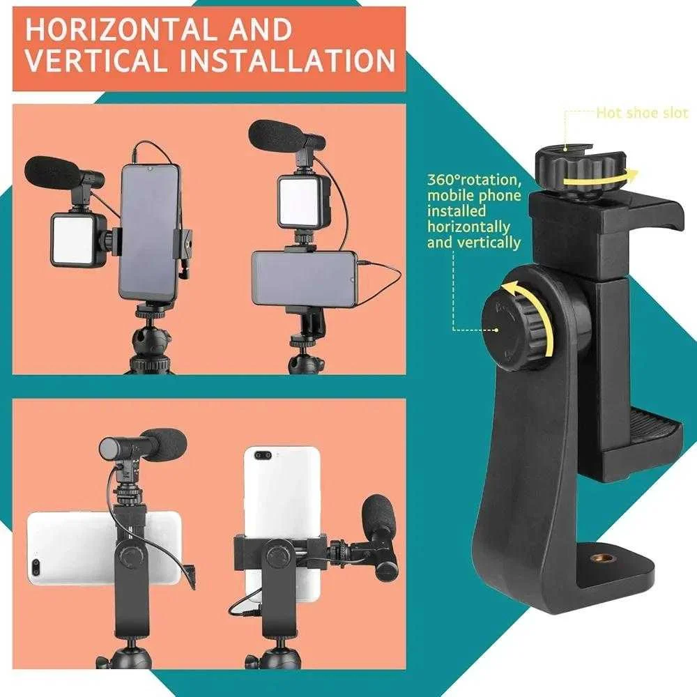 AY-49 Vlogging Kit – Microphone, LED Light & Mini Tripod with Remote - photo 11