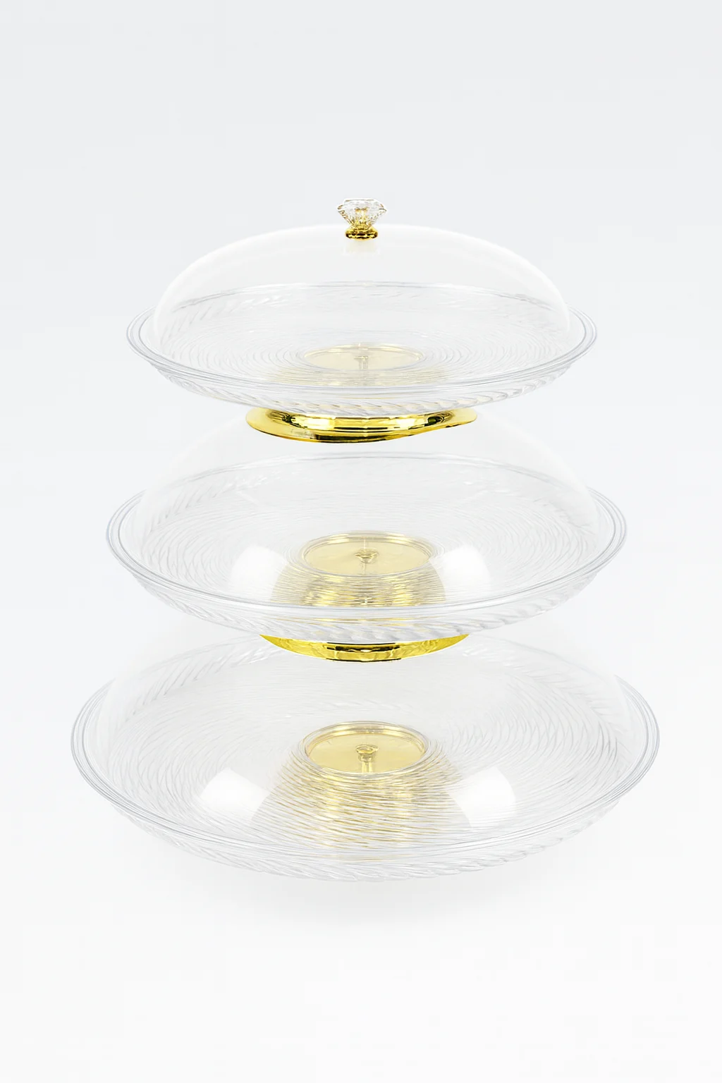 3-Tier Clear Cake Stand with Gold Frame – Serving Tower – photo 3