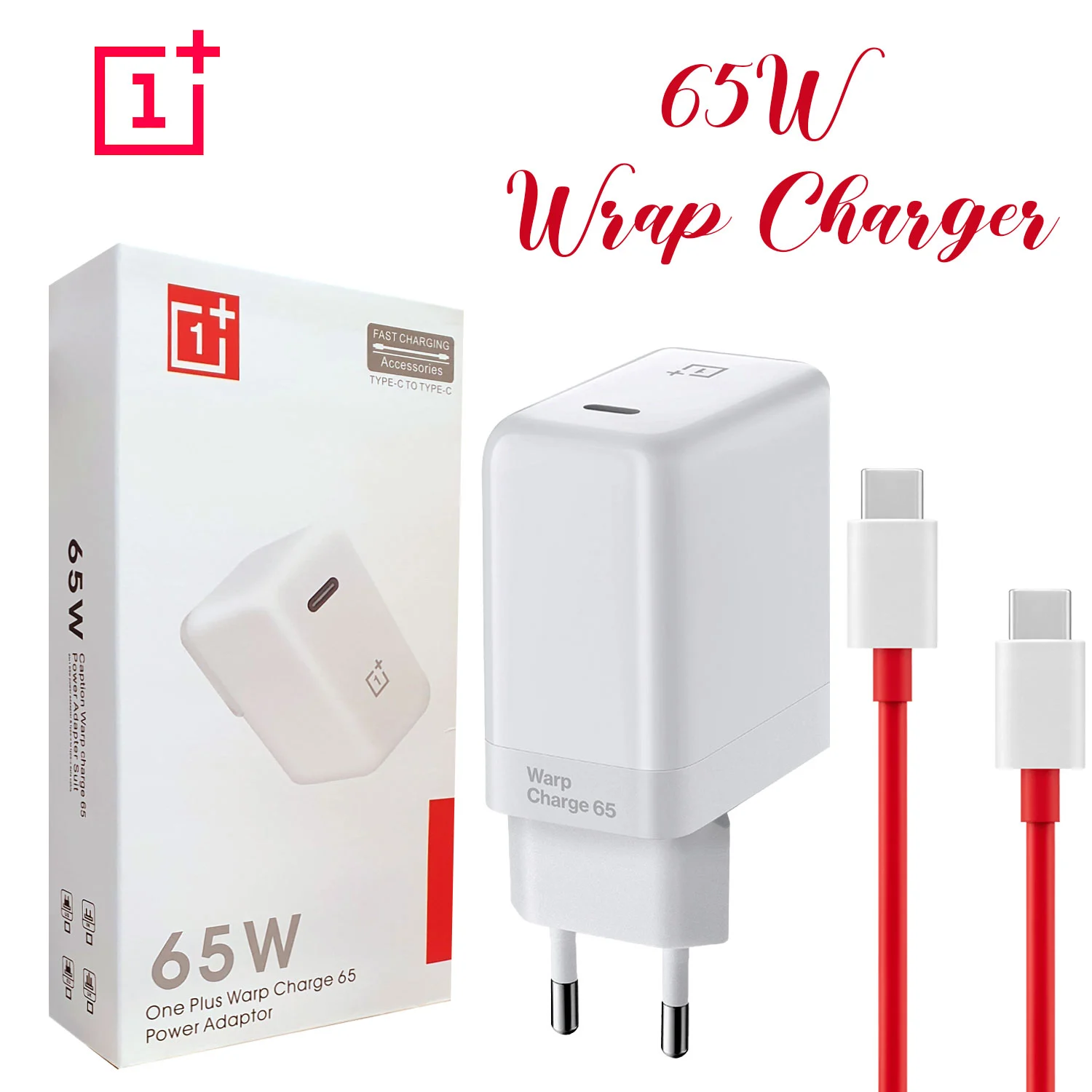 OnePlus 65W Warp Charge Adapter with USB-C Cable - photo 1