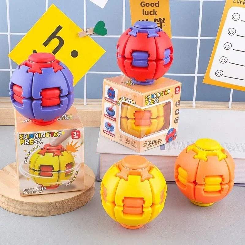 Spinning Top Press Toy – Push & Spin Decompression Toy for Kids - photo 2