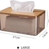 Acrylic Tissue Box with Wooden Lid - Large - photo 1