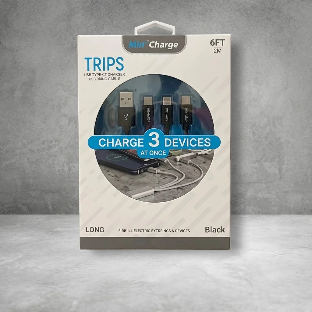 Max Charge 3-in-1 Braided Charging Cable 2 m – Type-C Multi Charger